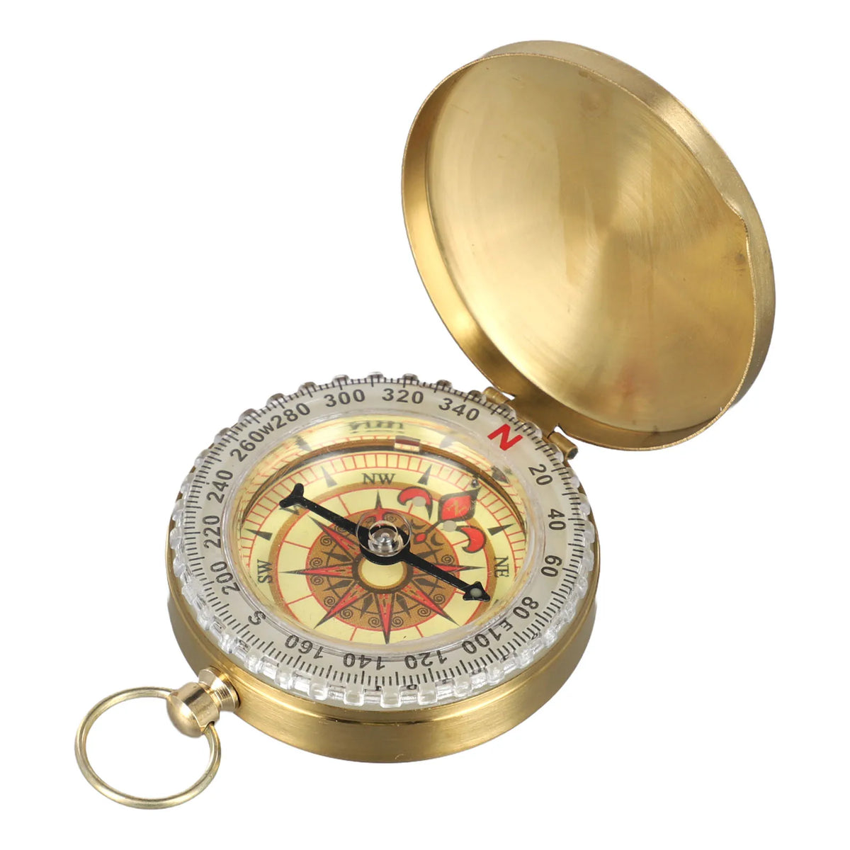 Brass Pocket Compass – Glow in Dark Vintage Navigation Tool