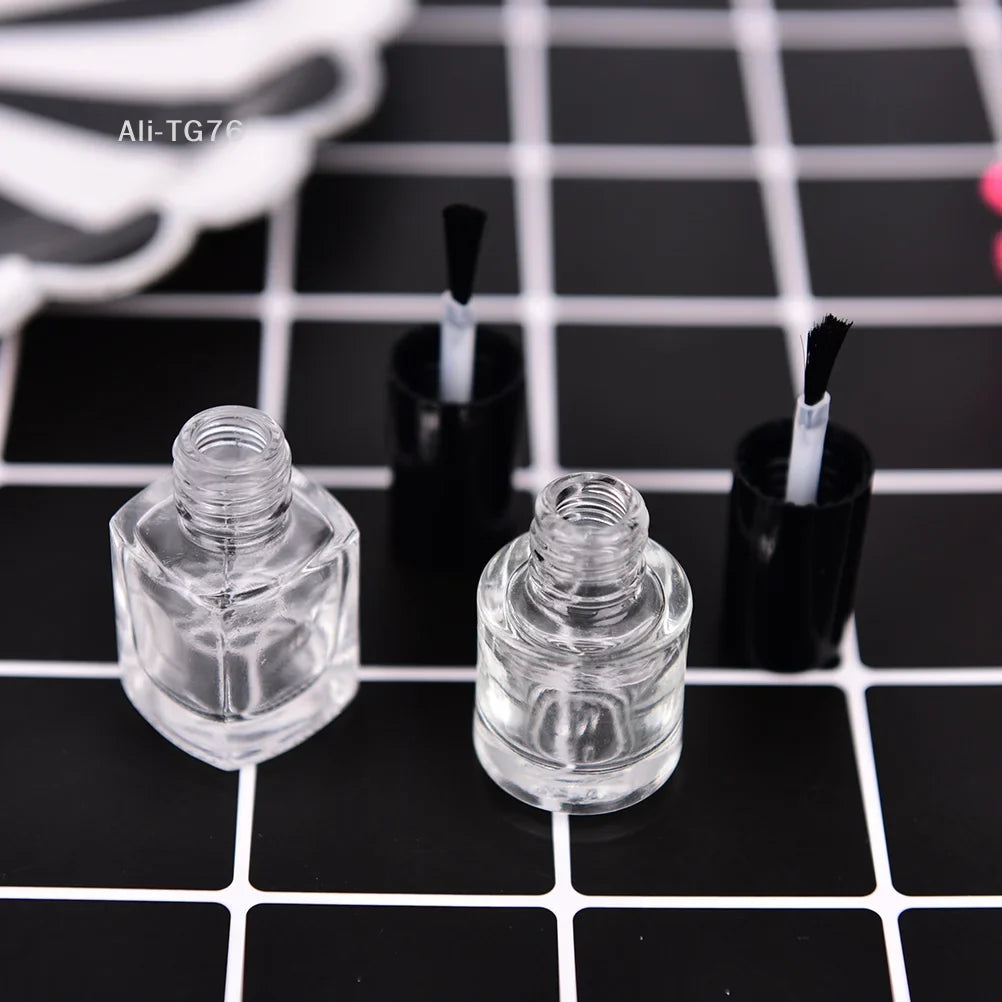 5ml Clear Glass Nail Polish Bottle with Lid & Brush