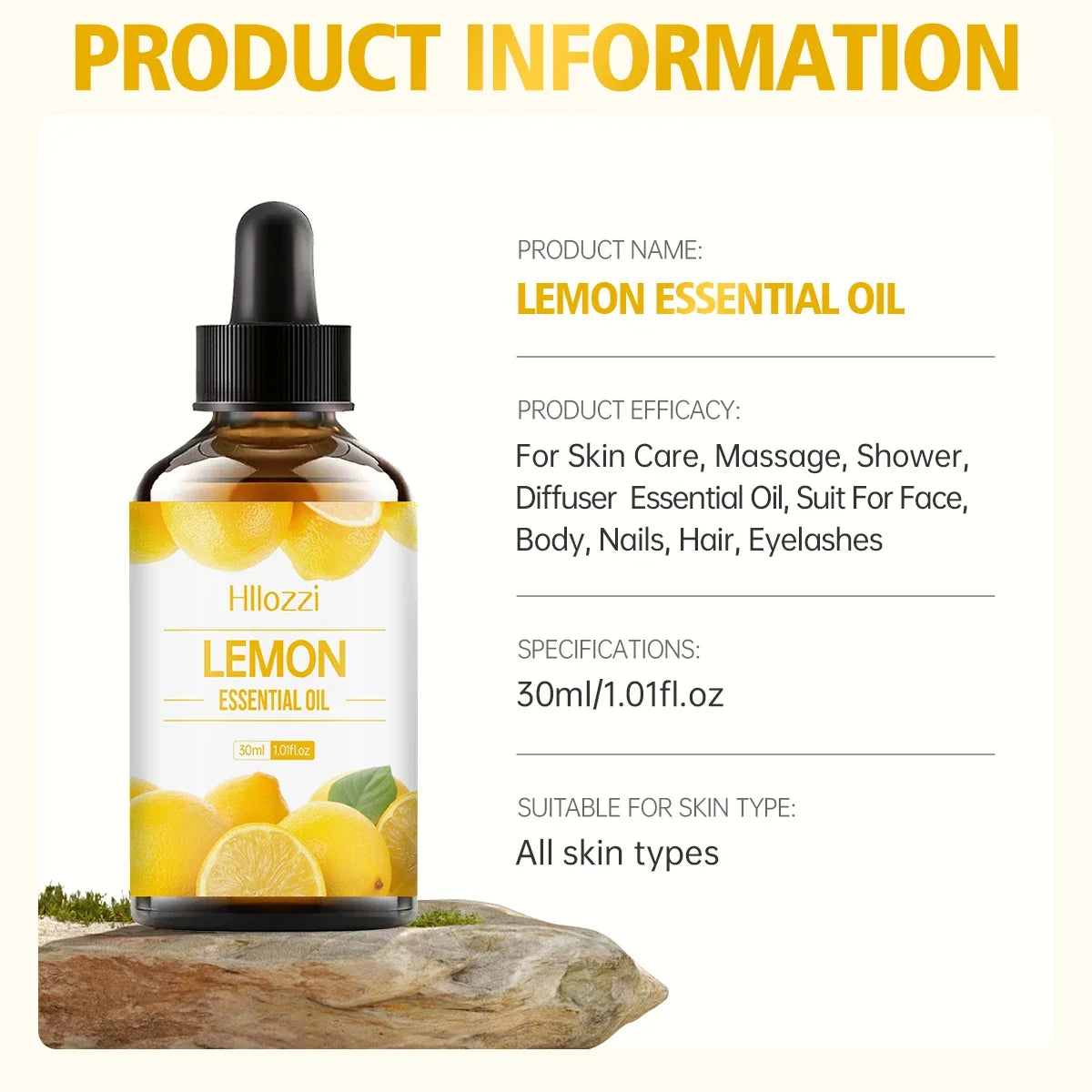 Hllozzi Lemon Essential Oil | Body, Hair & Aromatherapy