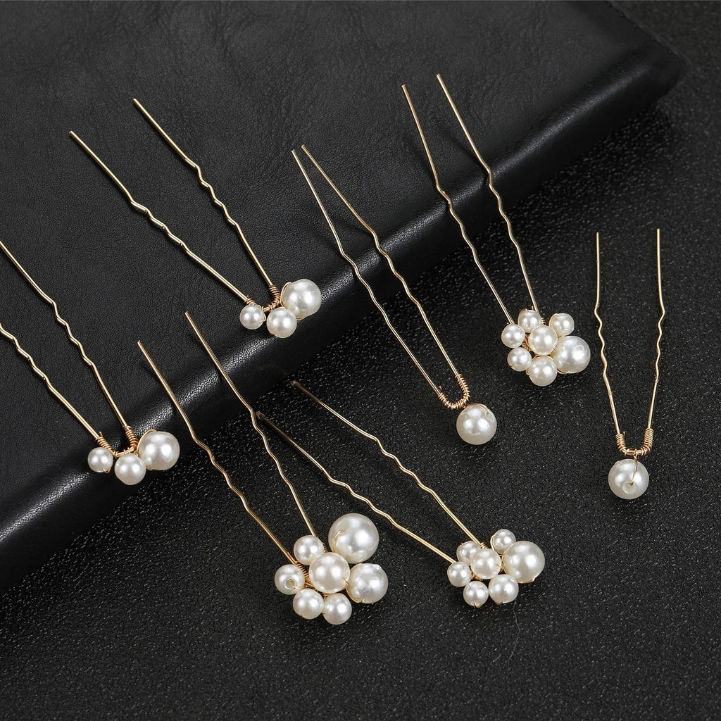 7-Piece Pearl U-Shape Hairpin Set | Bridal & Party Hair Pins