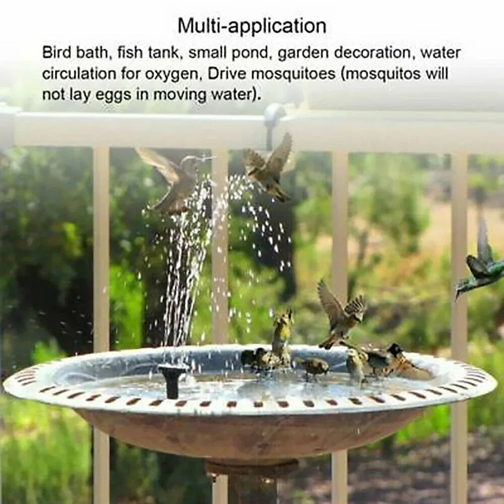 Mini Solar Fountain – Bird Bath, Pond & Garden Water Feature