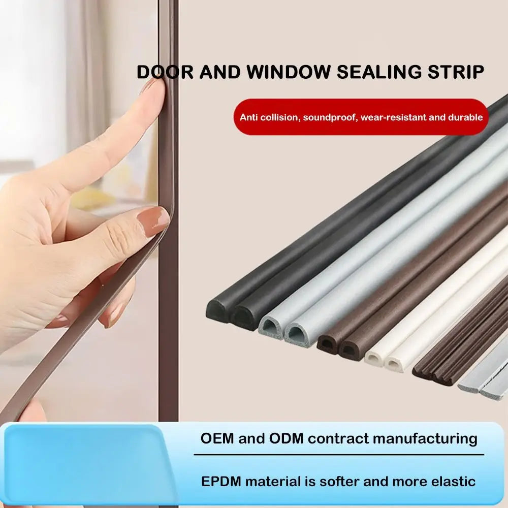Self Adhesive Weather Stripping Door Seal Strip EPDM Soundproof