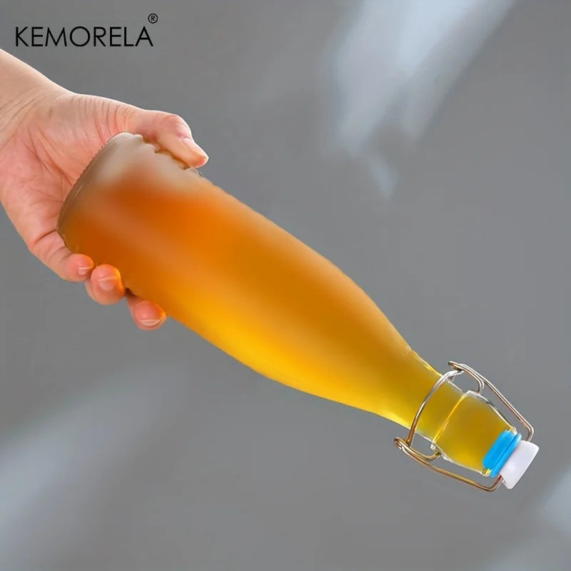 Frosted Glass Bottle 500ml/750ml – Airtight Flip Lock Brewing Jar