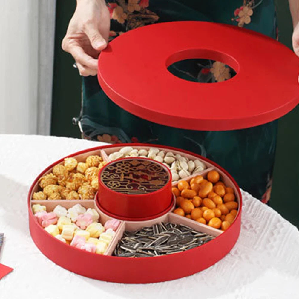 Divided Snack Tray with Lid – 5-Section Candy & Nut Serving Box