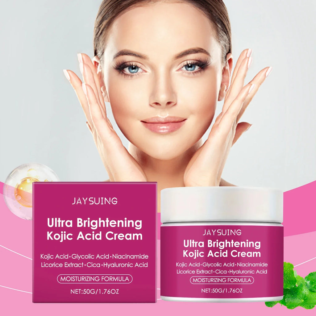 Kojic Acid Brightening Cream – Dark Spots, Niacinamide & HA
