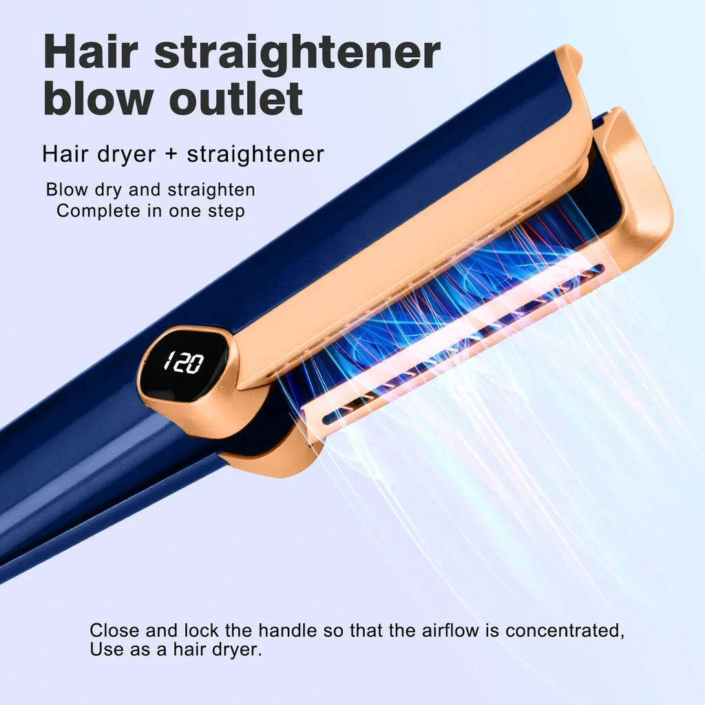 2-in-1 Airflow Hair Straightener & Dryer | LCD Ion Styler