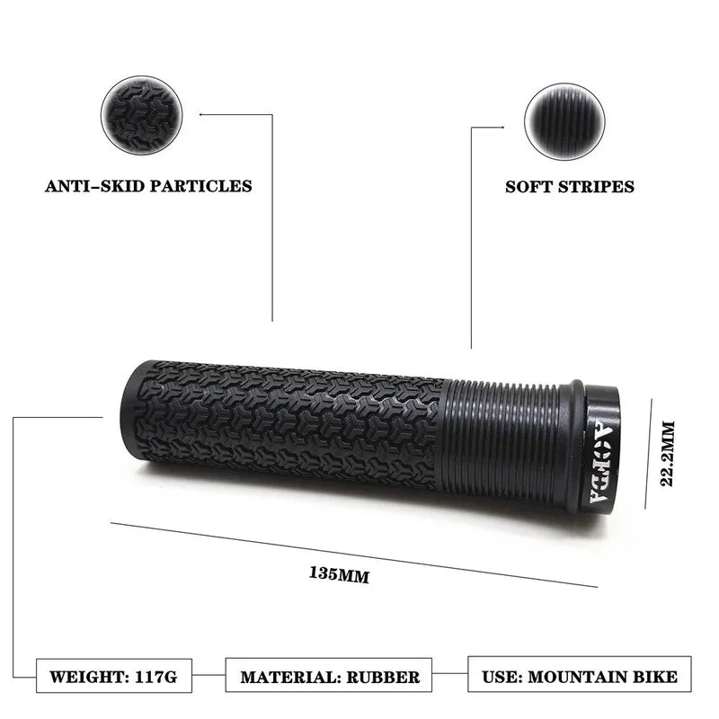 MTB Lock-On Handlebar Grips – Anti-Slip Rubber | Axl Bike Grips