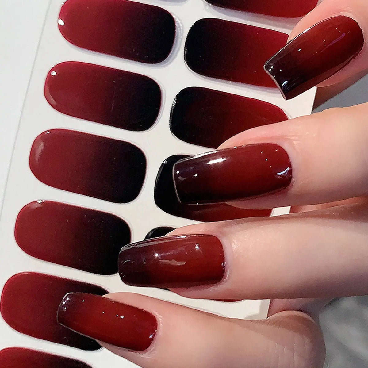 Semi-Cured Gel Nail Wraps – Gradient Multi-Color Stickers
