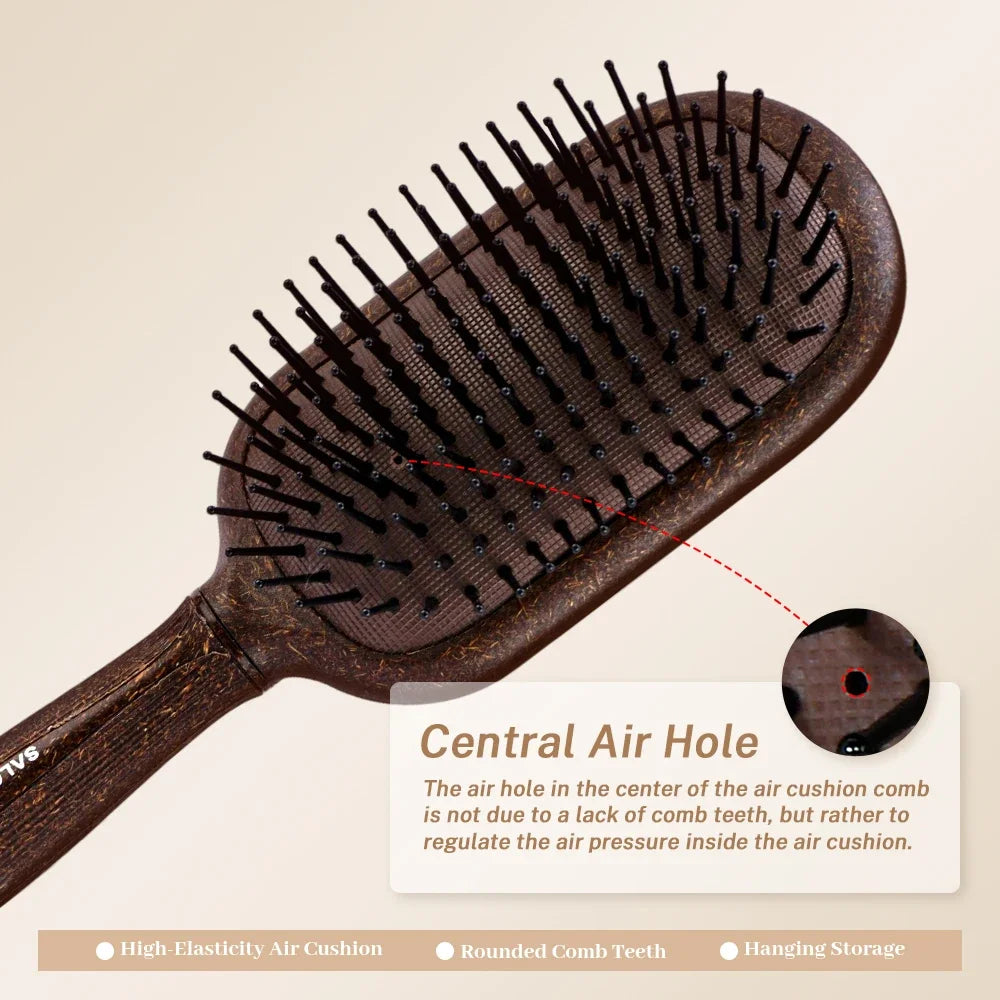 Air Cushion Massage Comb – Eco Wheat Straw, Anti-Static
