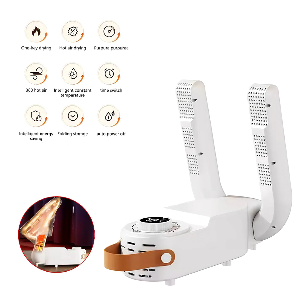 Portable Foldable Shoe Dryer with Timer & Hot Air Circulation
