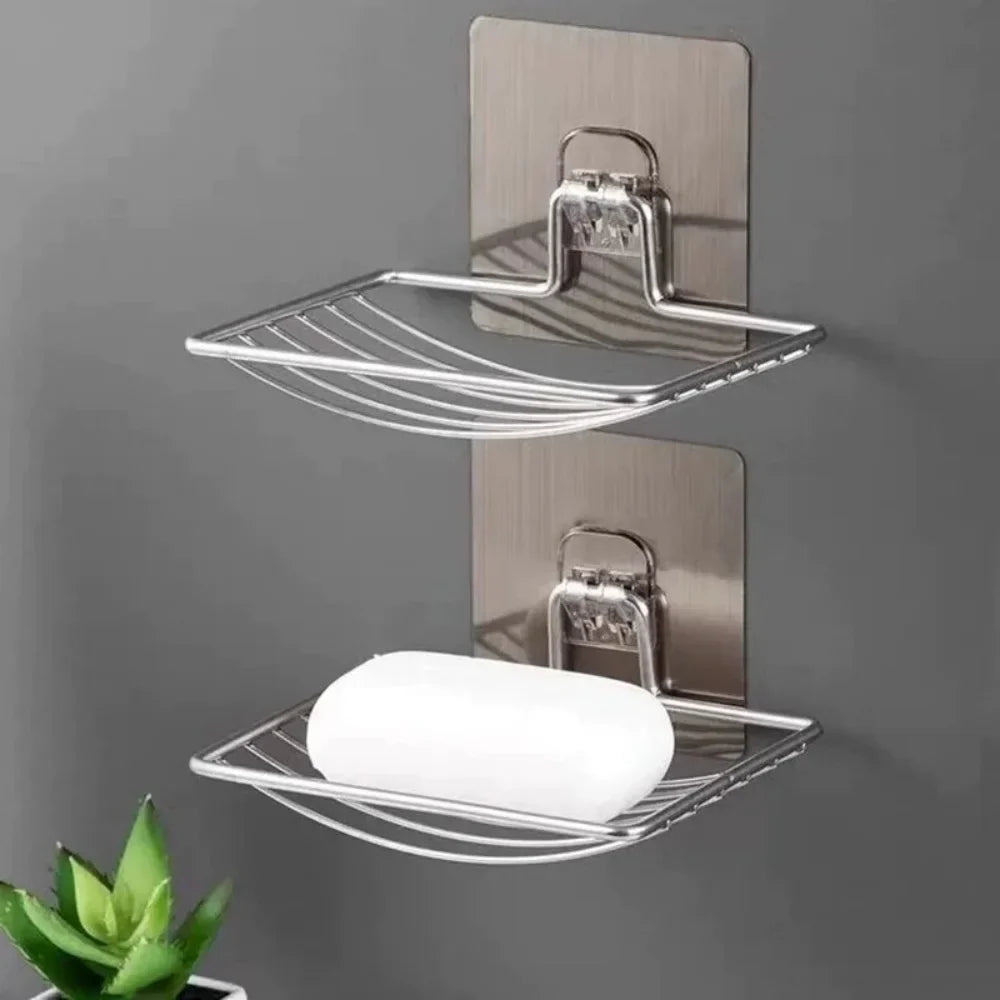 Stainless Steel Soap Rack | Punch-Free Wall Holder with Drain