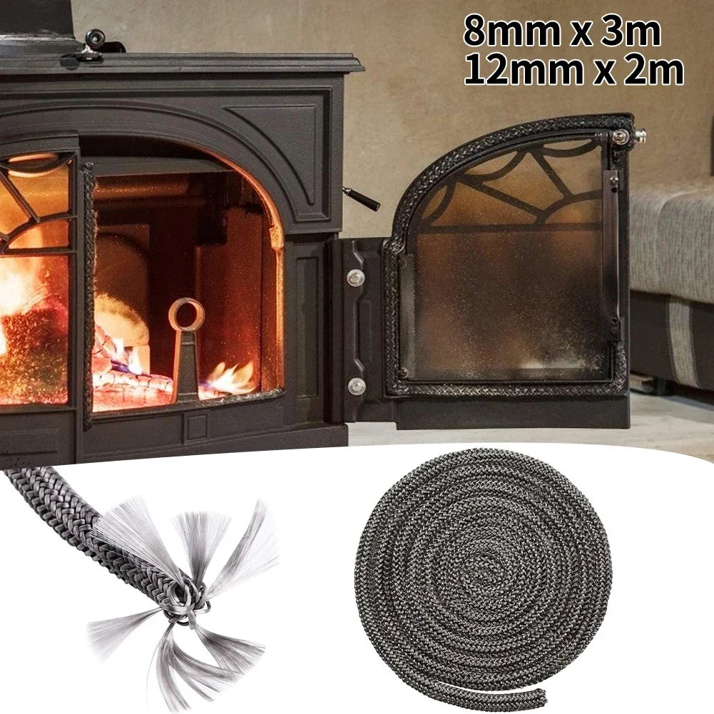 Black Gasket Cord X 2m Chimneys&fireplaces Sealed Soft Wood