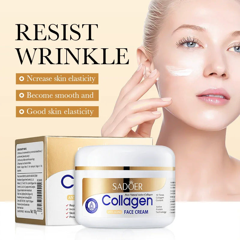 SADOER Collagen Skin Care Moisturizing Face Cream Hyaluronic Facial