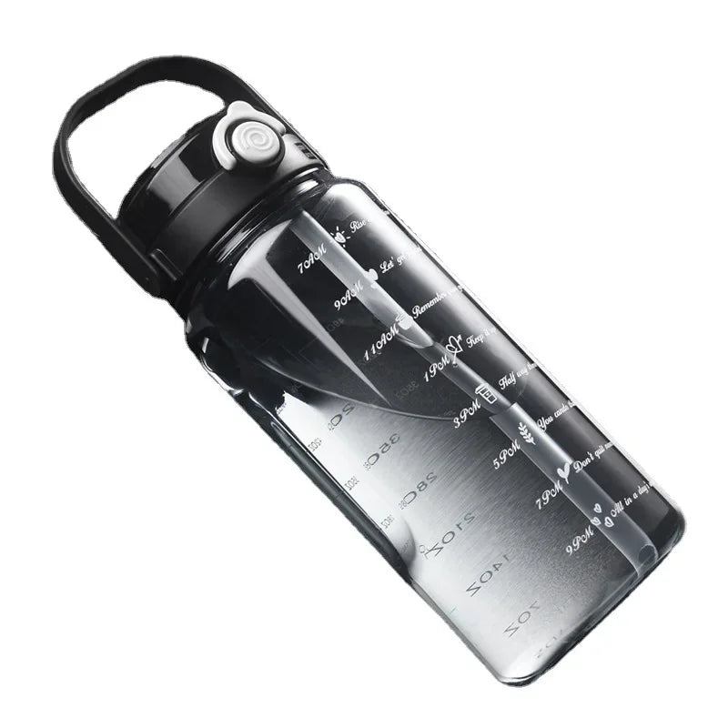 Sports Water Cup Straws Handle BPA-Free Leak-proof Portable Bottle
