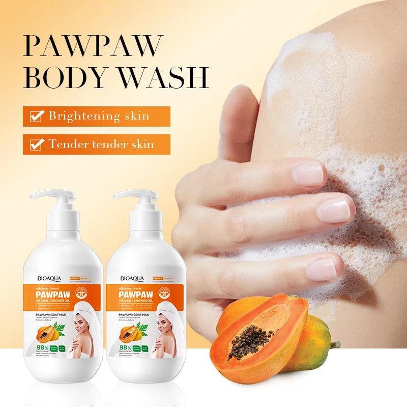 SADOER Papaya Vitamin C Body Wash & Bath Salt Set 480ml