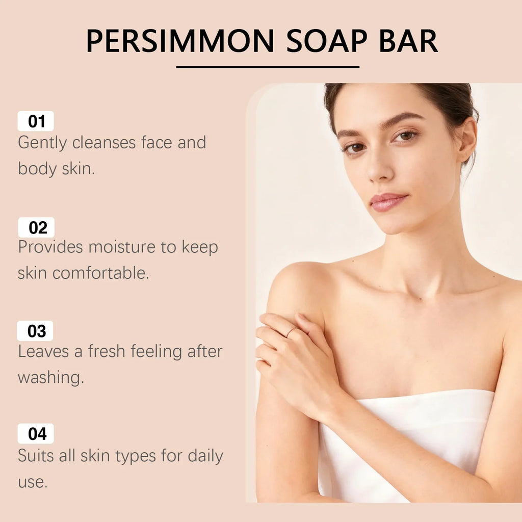 OceAura Persimmon Soap Bar | Natural Brightening & Moisturizing
