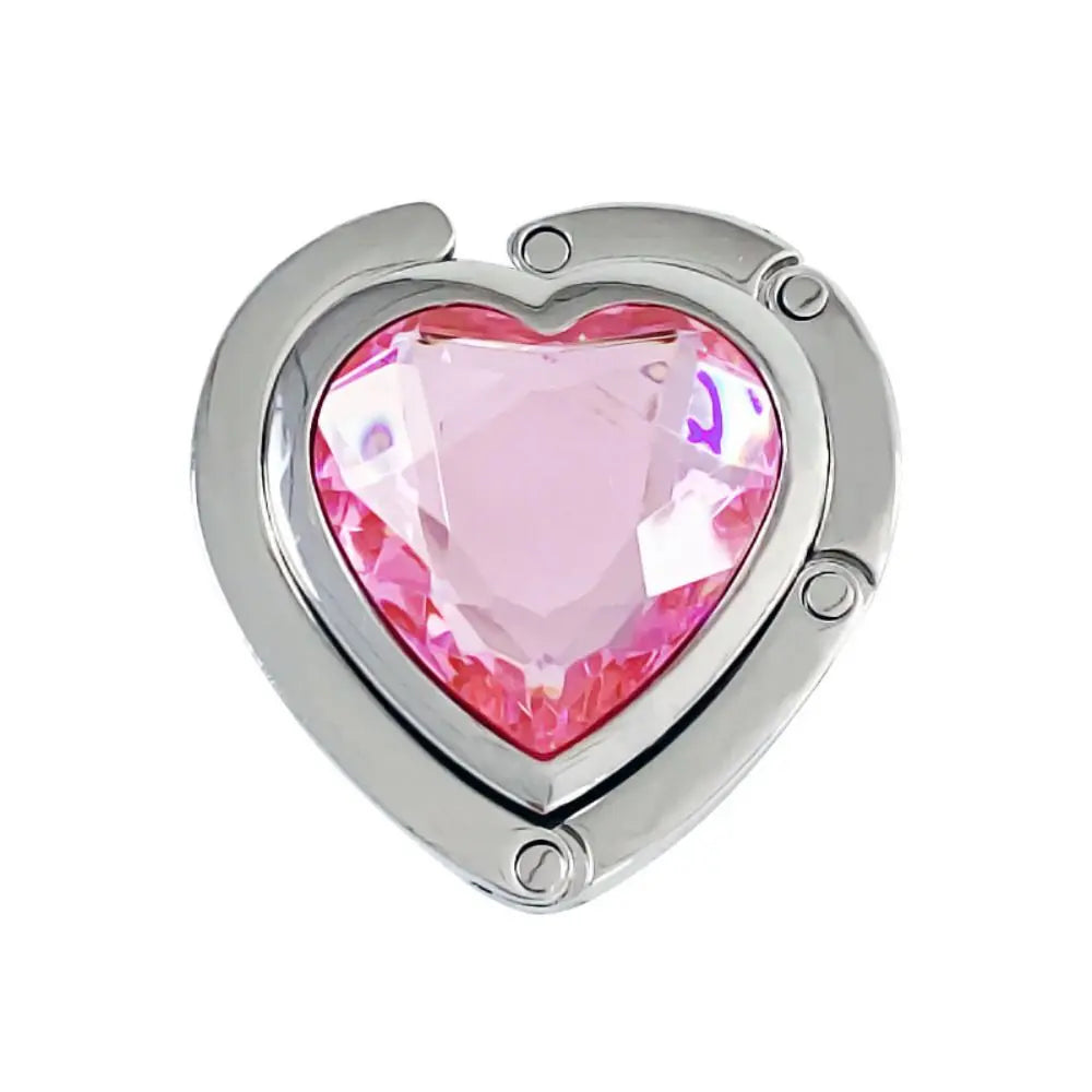 Rhinestone Folding Bag Hook – Heart Shape Purse Table Hanger