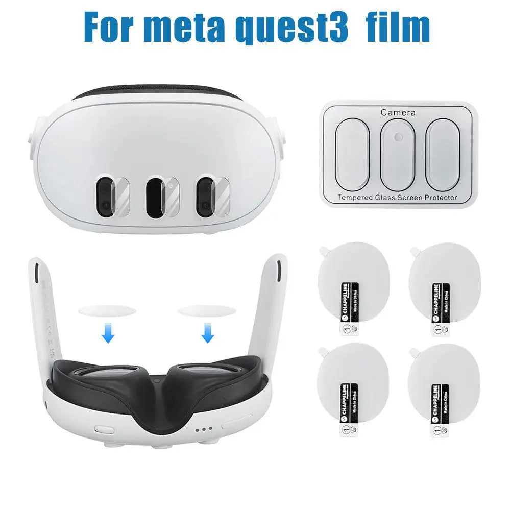 Tempered Glass Lens Protector for Meta Quest 3 – 2-in-1 Set