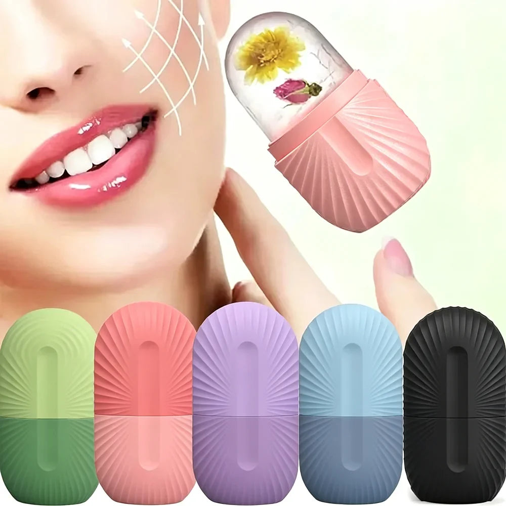 Silicone Ice Ball Face Roller – Cooling Pore & Puffiness Massager