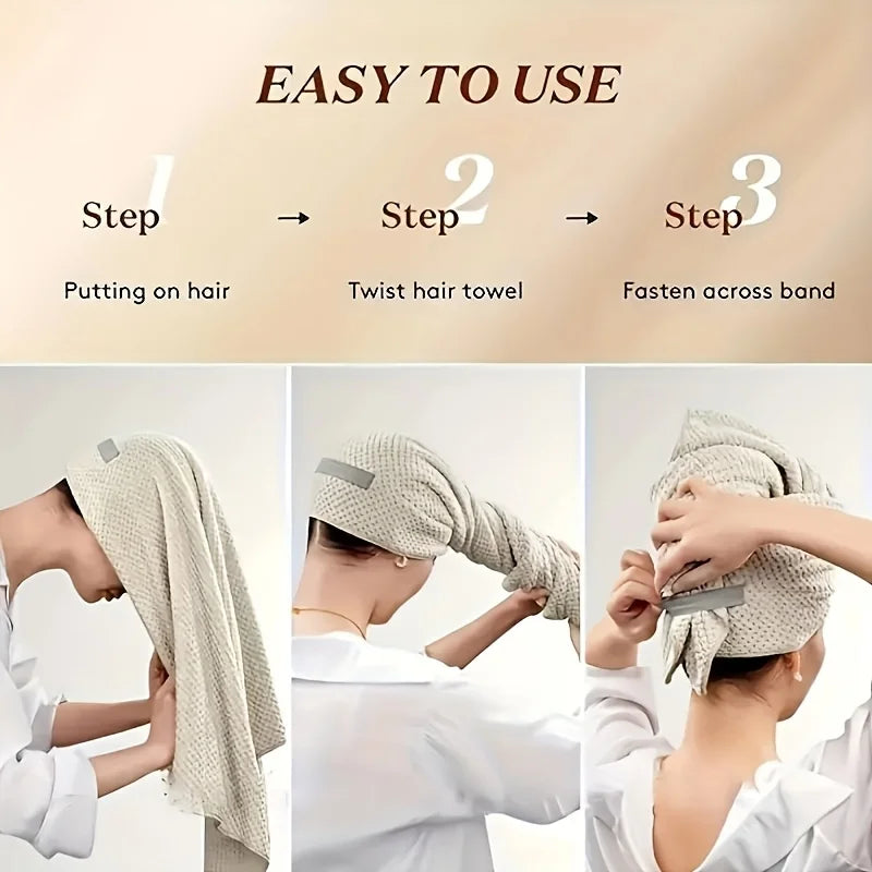 Women's Quick-Dry Microfiber Hair Towel Wrap – Thick & Curly
