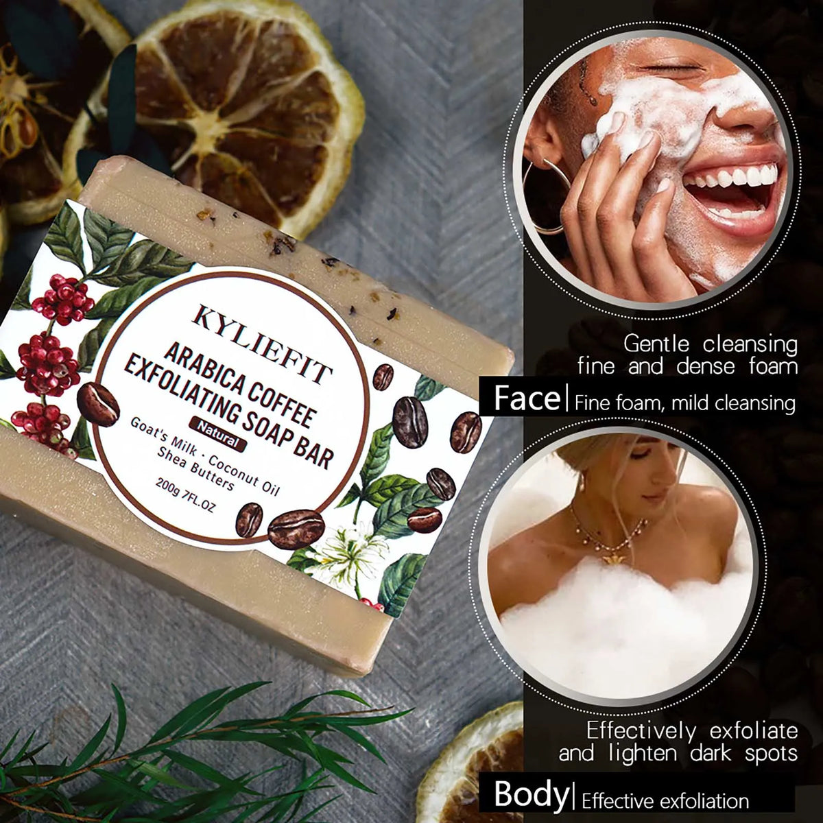 AILKE Arabica Coffee Exfoliating Soap | Coconut Oil & Shea Butter