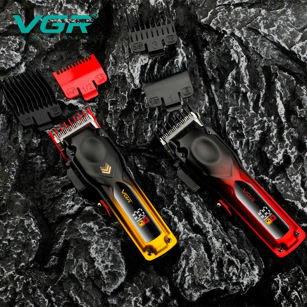 VGR V-656 Electric Hair Clipper Set | LCD Display & 6 Combs