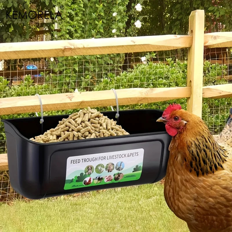 2-Pack Hanging Chicken Duck Goat Feeder Trough with Clip