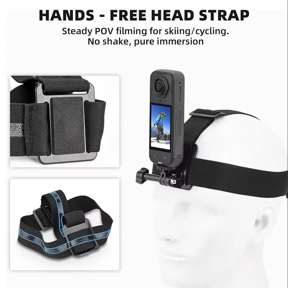 Insta360 X5/X4/X3 Accessories Kit – Chest, Head & Wrist Mount