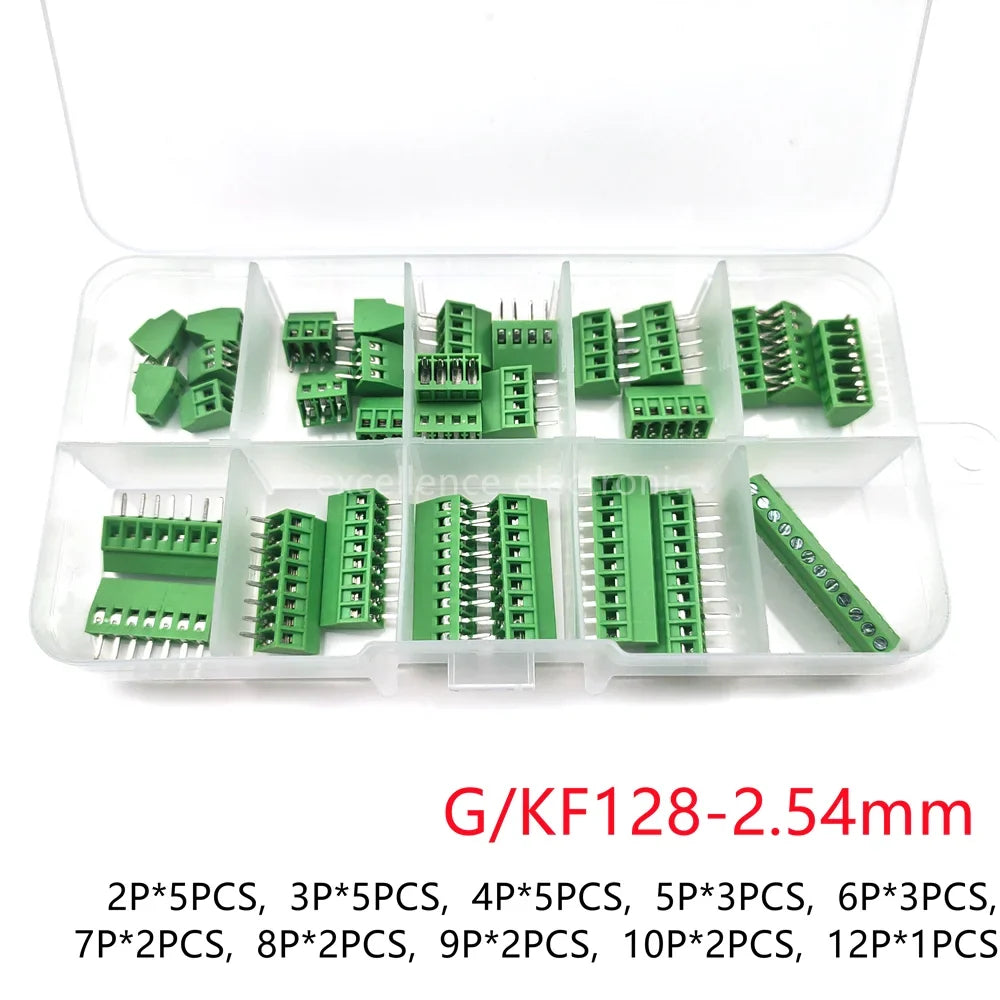 G KF128 Pitch PCB Screw Terminal Block Connector 150V 6A Mount Wires
