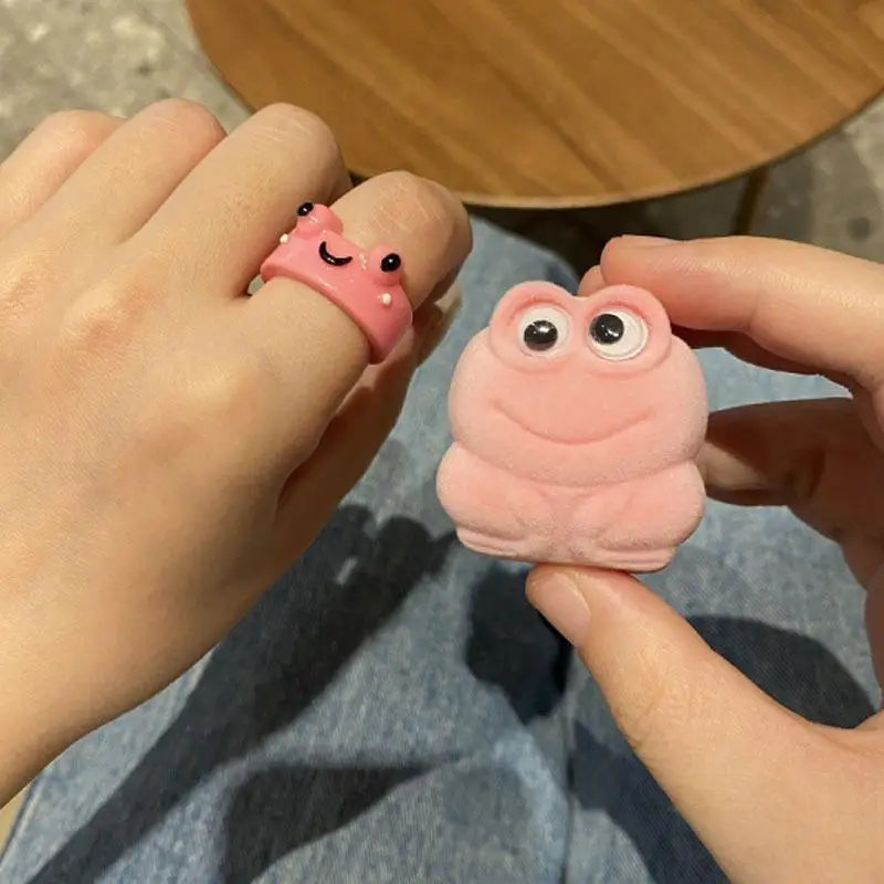Cute Cartoon Frog Ring – Best Friend & Couple Pairing Gift