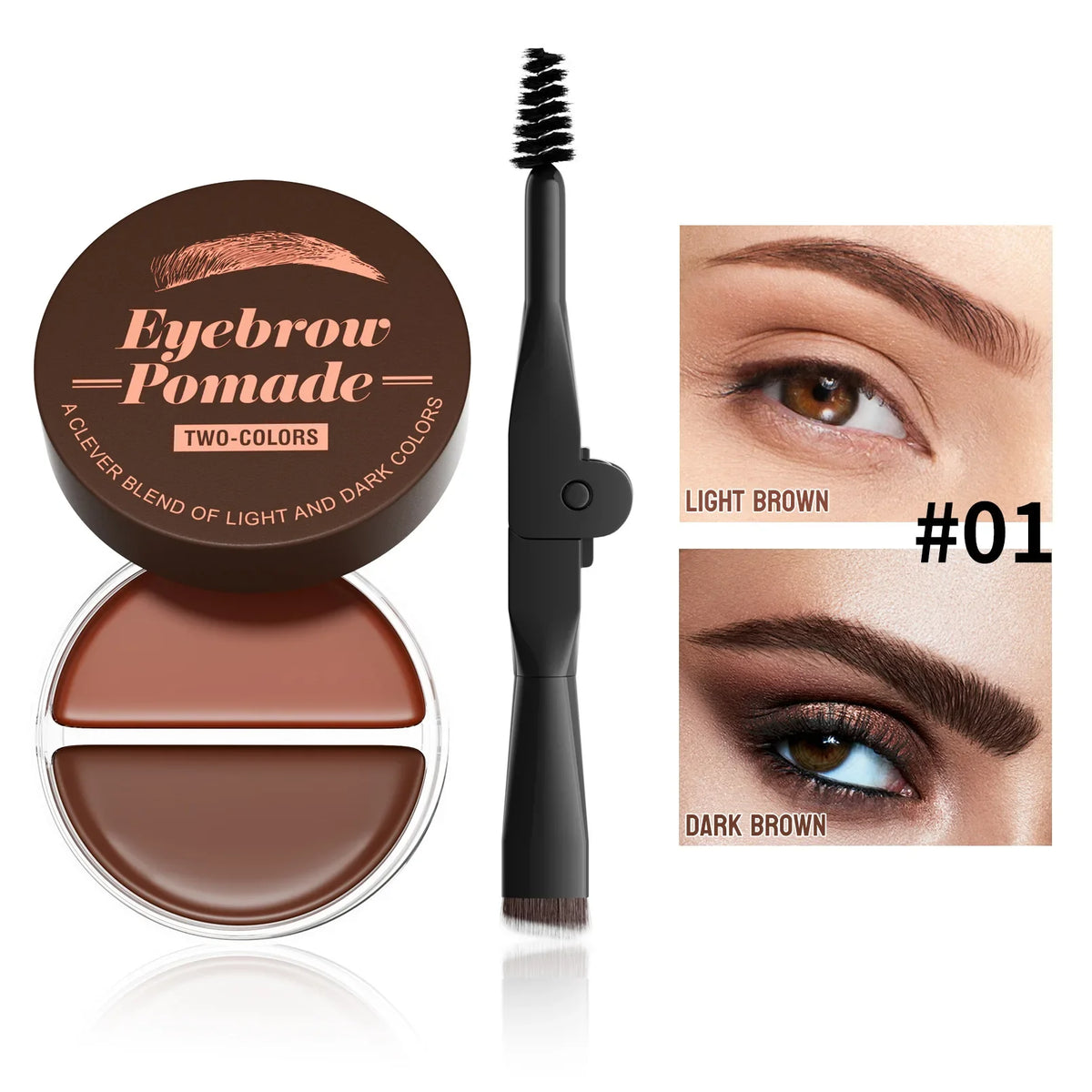 Hello Kiss 2-in-1 Dual Color Waterproof Eyebrow Cream & Wax