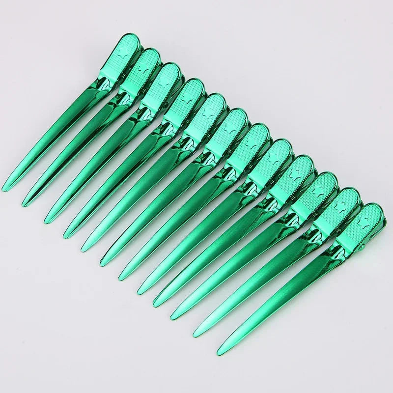 12-Piece Duck Mouth Hair Sectioning Clips | Metal Styling Clamps