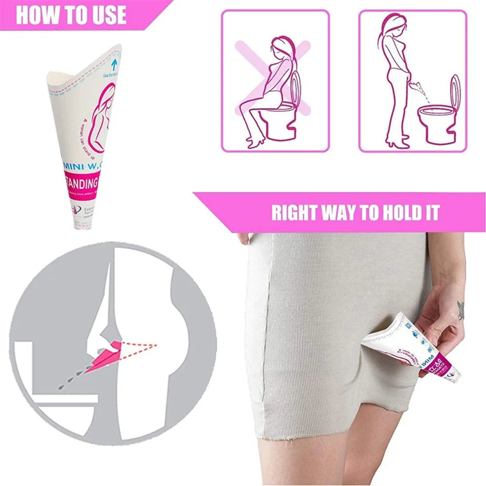 12 Emergency Disposable Female Urination Device Leak-proof Foldable