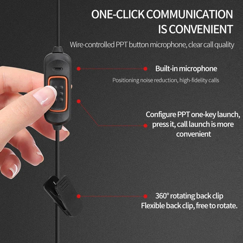 Baofeng 780 G-Shape Headset Mic for UV-5R Walkie Talkie 2-Pin
