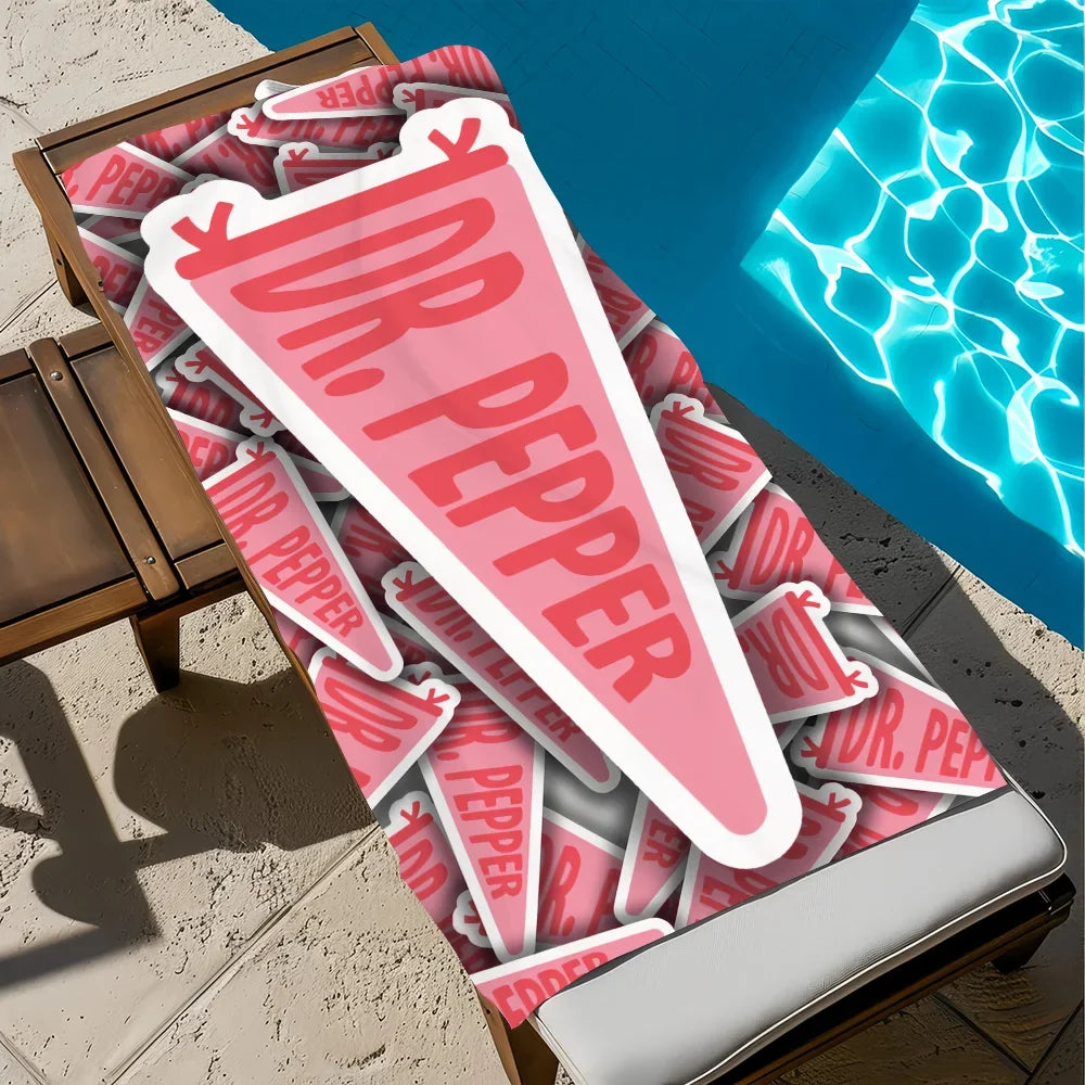 Dr Pepper Quick-Dry Beach Towel | Soft Microfiber Pool Towel