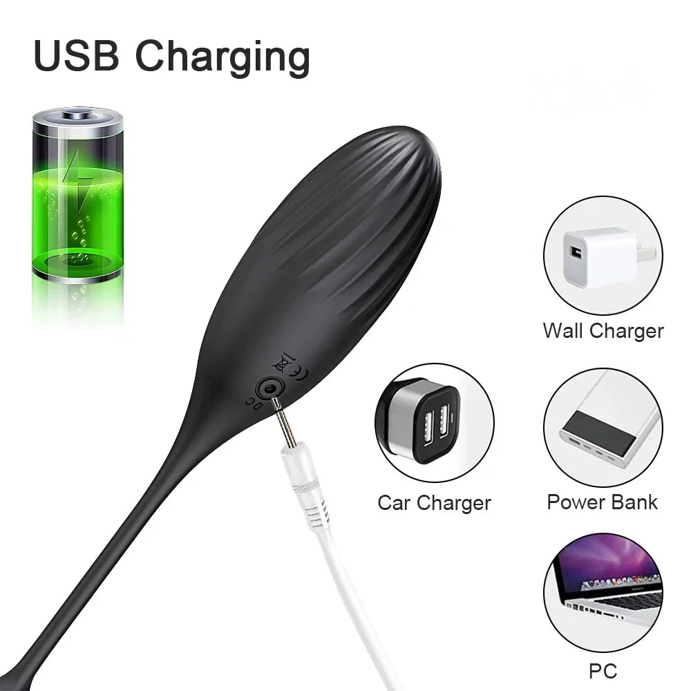 Vibrating Prostate Massager Men Remote Control Butt Plug Anal