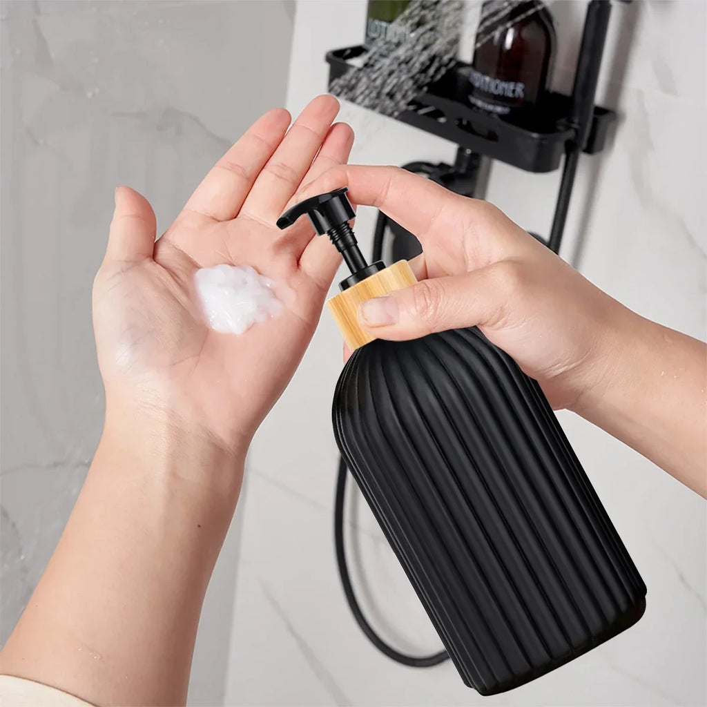Bathroom Countertop Container Hand Soap Dispenser Cotton Ball Storage