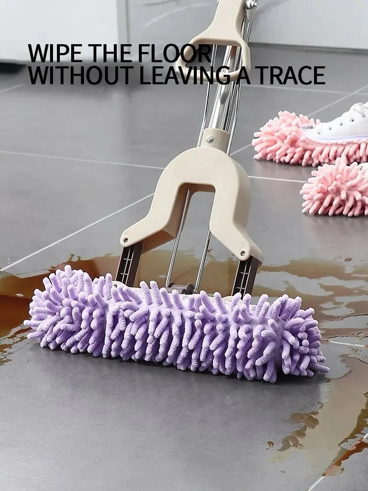 Chenille Mop Slippers Microfiber Floor Cleaning Shoe Covers 2pc
