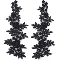 4Pcs Black Rose Lace Appliqué – Embroidered Sew-On Patches