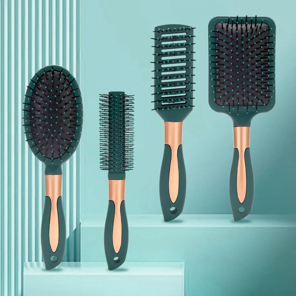 Anti-Static Hair Brush Set – Detangling, Oval & Vent