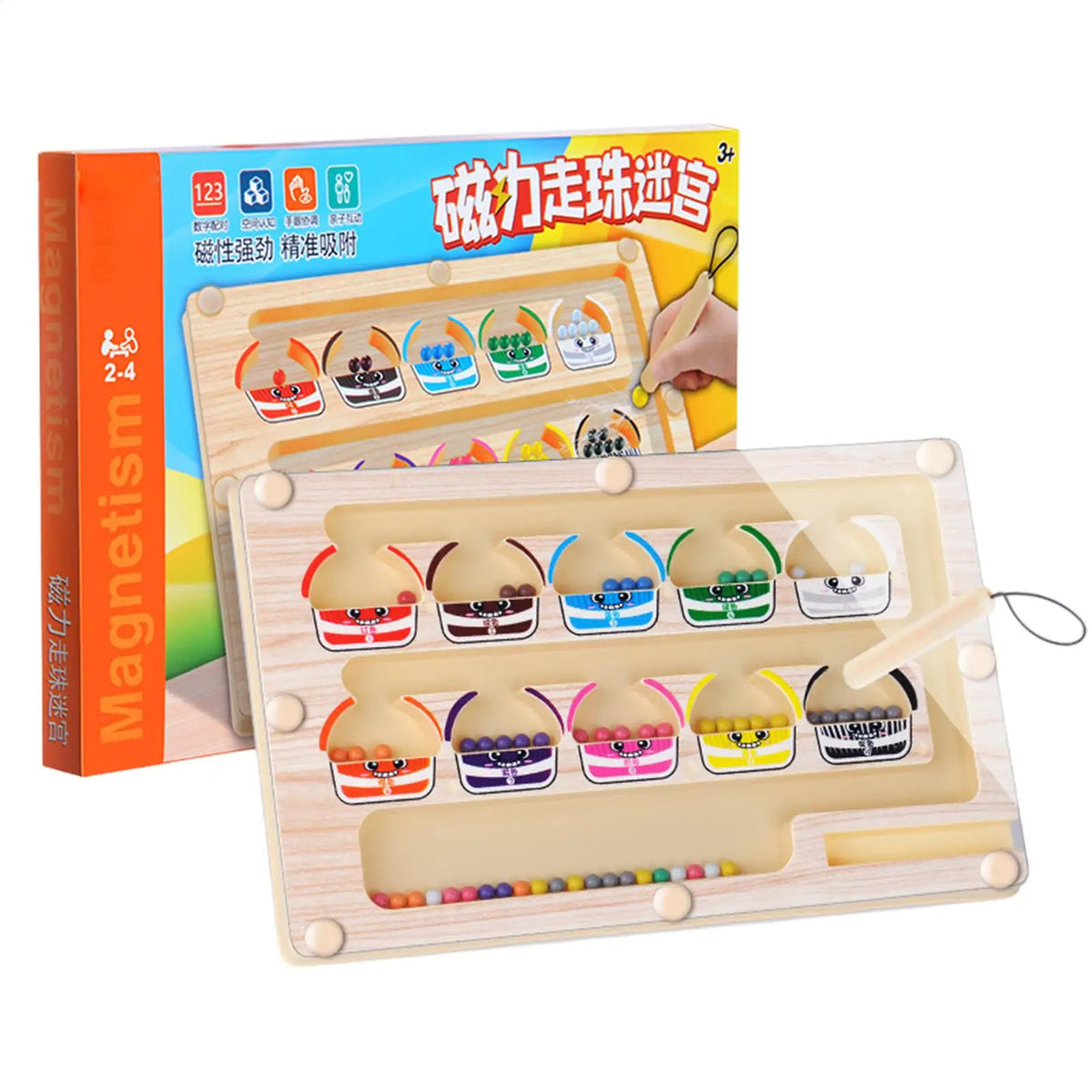 Magnetic Color & Number Maze Toy – Educational Game for Kids 3+