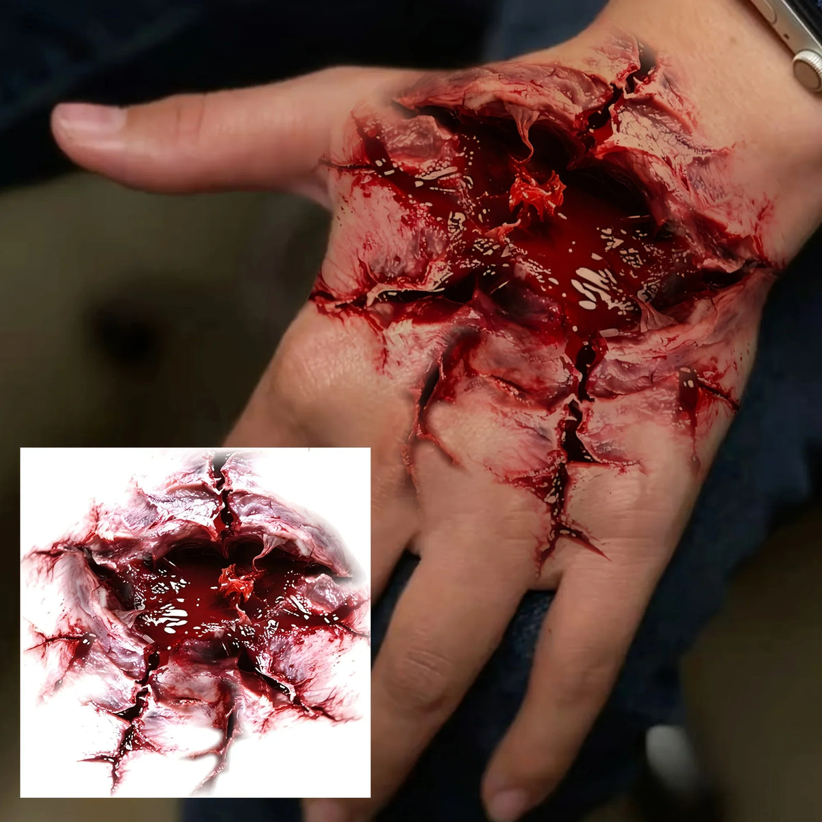 10 Fake Wound Temporary Tattoo Stickers – Halloween Body Art