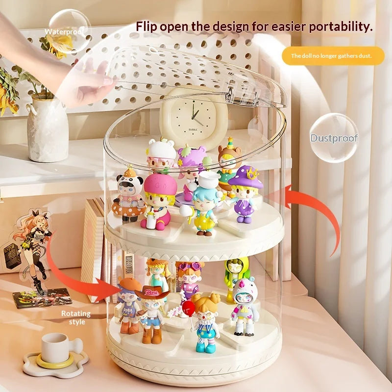 Rotating Multi-Tier Acrylic Display Stand for Collectibles