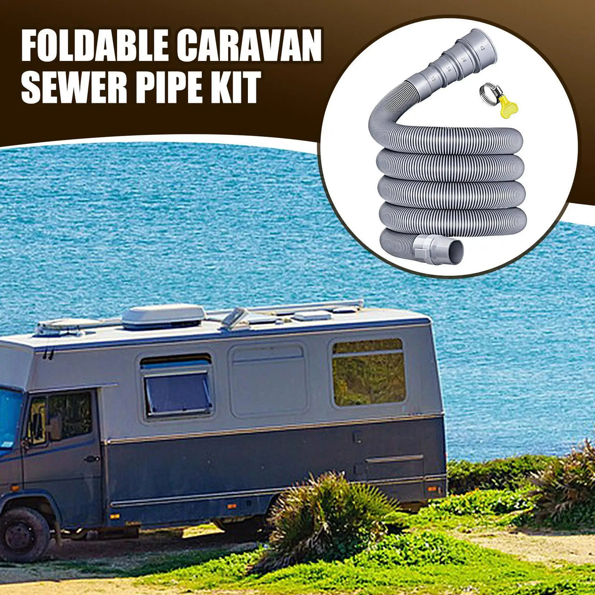 RV Sewer Hose Kit – Flexible Leakproof Caravan Drain Pipe 3–5M
