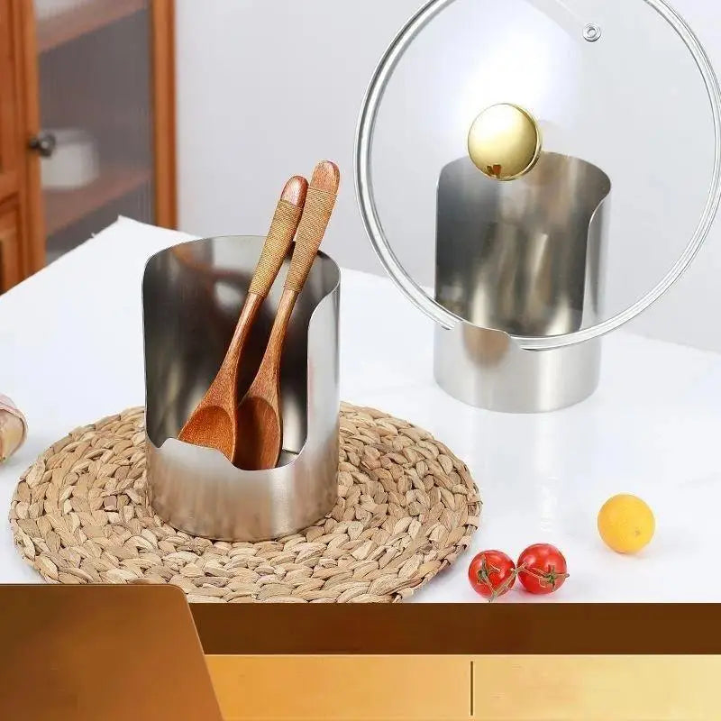 Stainless Steel Spoon & Spatula Holder – 2-in-1 Utensil Rack