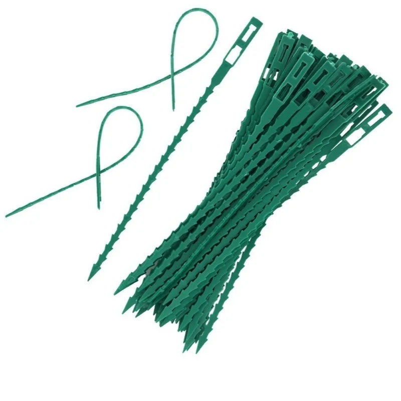 50pcs Adjustable Reusable Plastic Plant Ties | Garden Support Clips