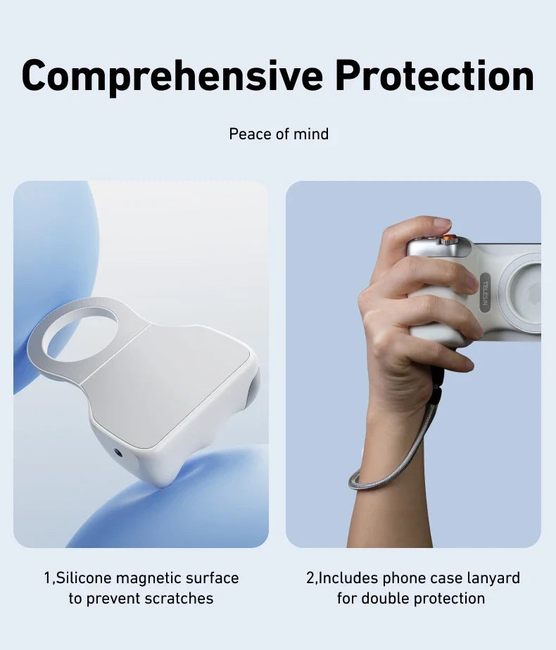 TELESIN Magnetic Phone Camera Shutter Grip Fill Light Shooting Aid