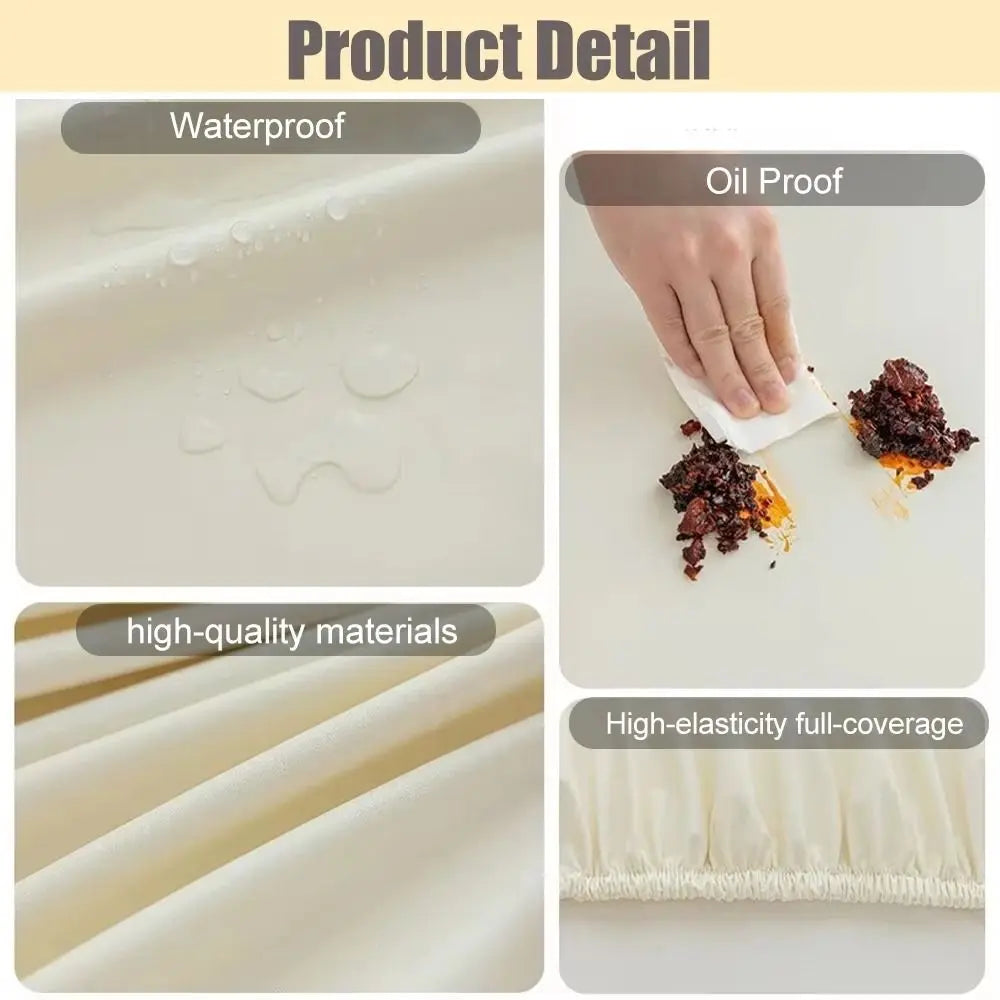 PU Leather Waterproof Stretch Round Tablecloth 60/80cm
