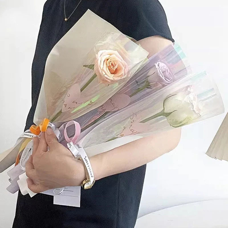 Clear Cellophane Rose Sleeves 10-Pack | Floral Bouquet Bags