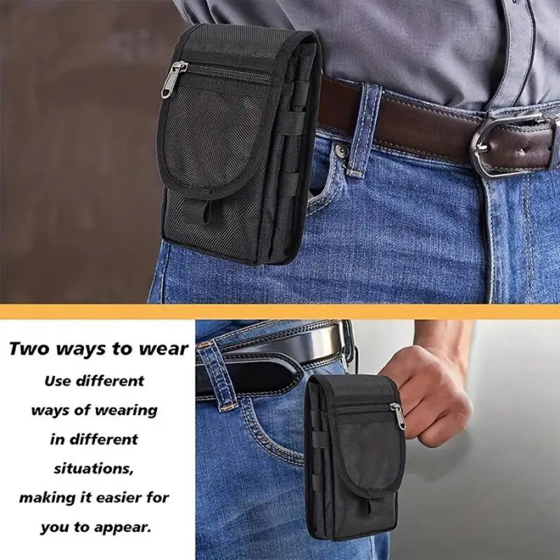Oxford Flip-Top Phone Waist Bag with Pen Slot | Belt Pouch